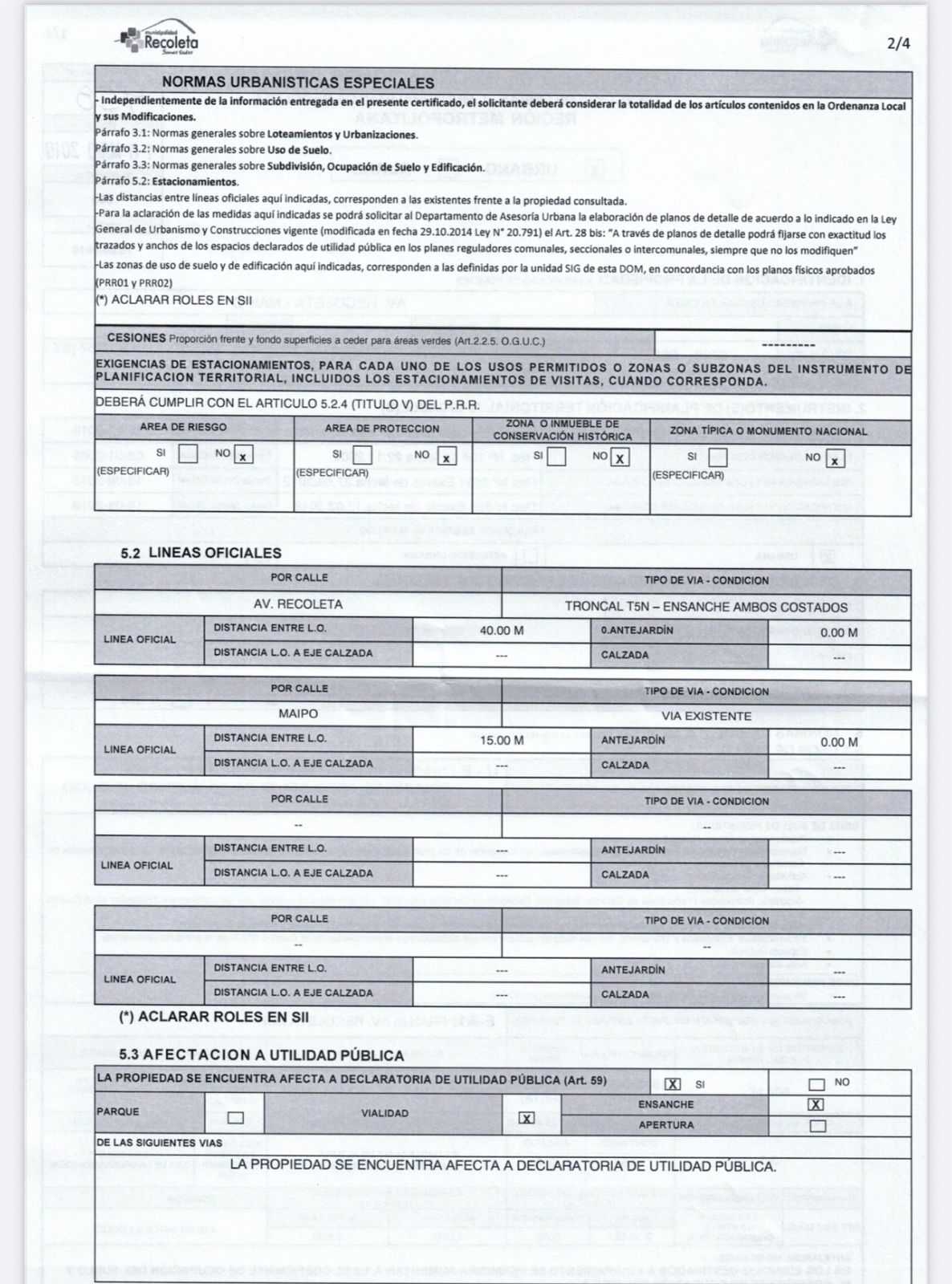 Venta Terreno Recoleta - Región Metropolitana